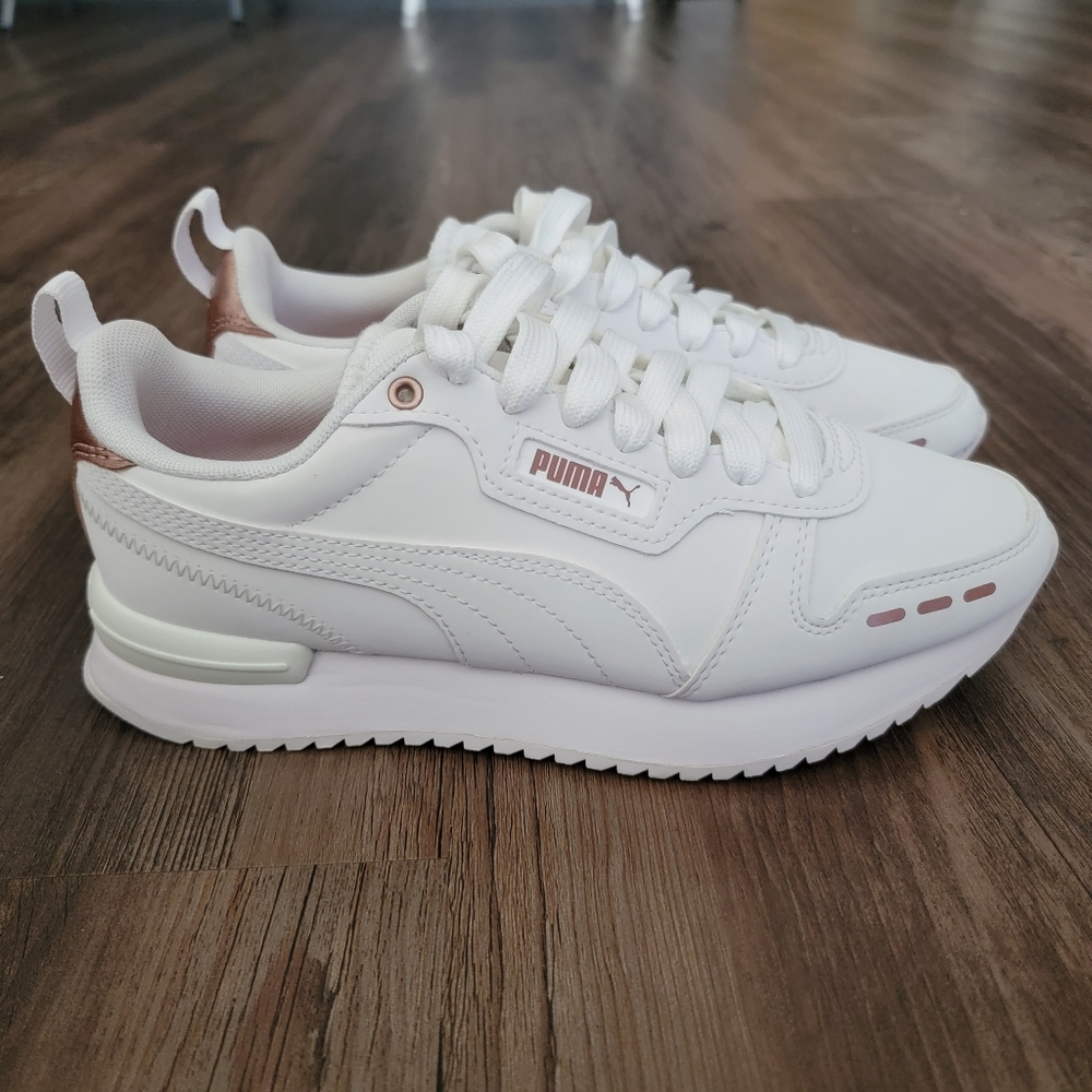 PUMA R78 RAW METALLICS, WOMENS WHITE, LIFESTYLE SNEAKERS SHOES